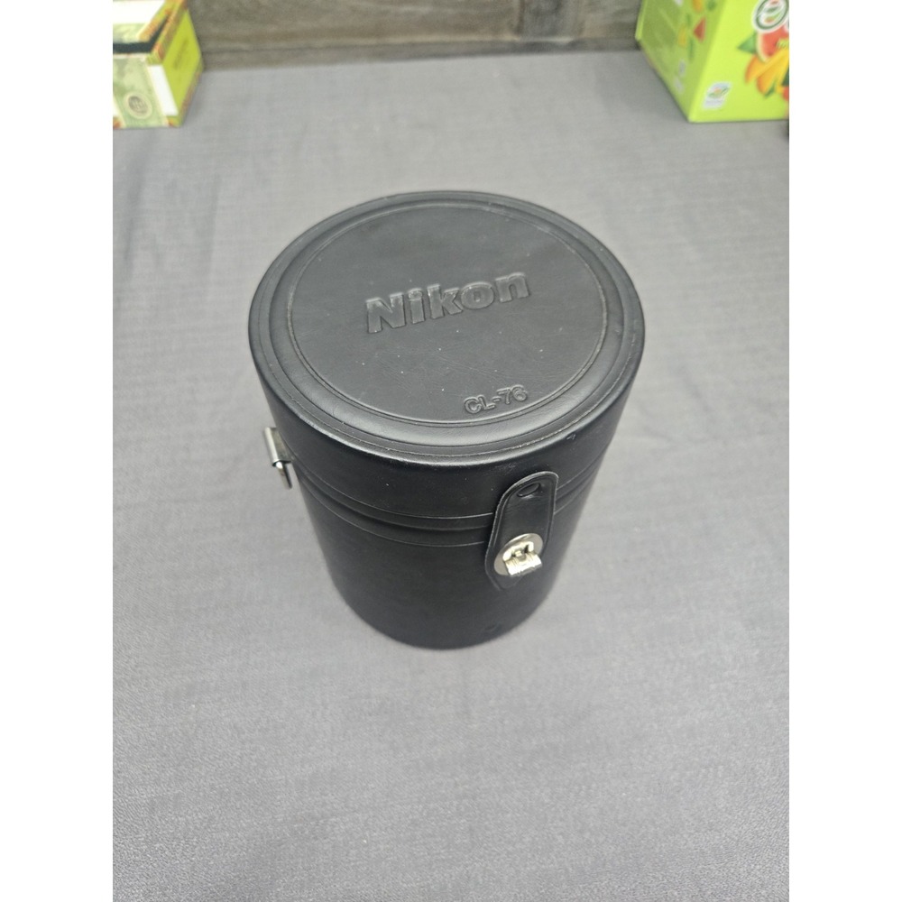 Vintage Nikon CL-76 Hard Lens Case Black Red Velvet Interior‎ Empty Lens Case